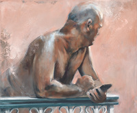 Man On Balcony Havana